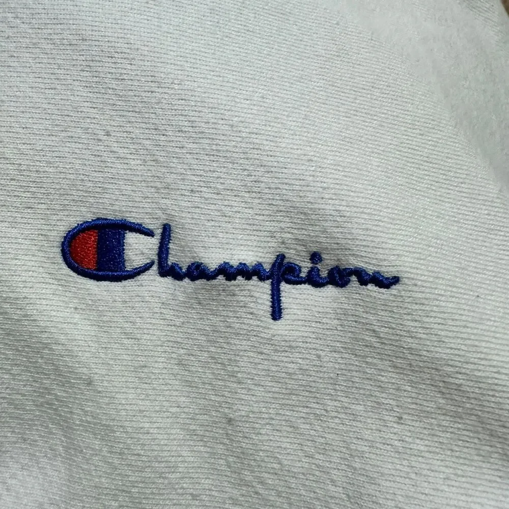 Champion Reverse Weave Women's XL Pullover Cropped Boxy White Sweatshirt Hoodie - Picture 5 of 6